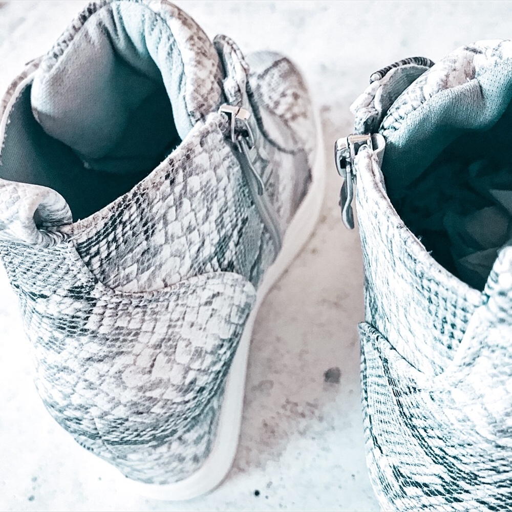 Snake Print Wedge Platform Sneakers - Picture 7 of 8